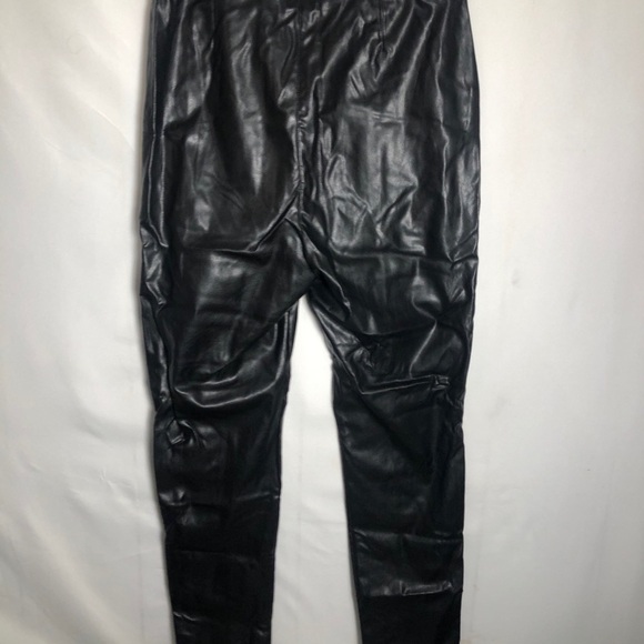 Womens Black Faux Leather Pants. Size 10. H&M. New with Tags. - Picture 2 of 7